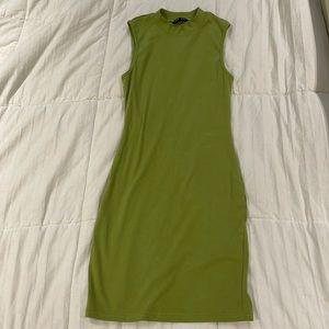 NWOT lime green fitted tank dress